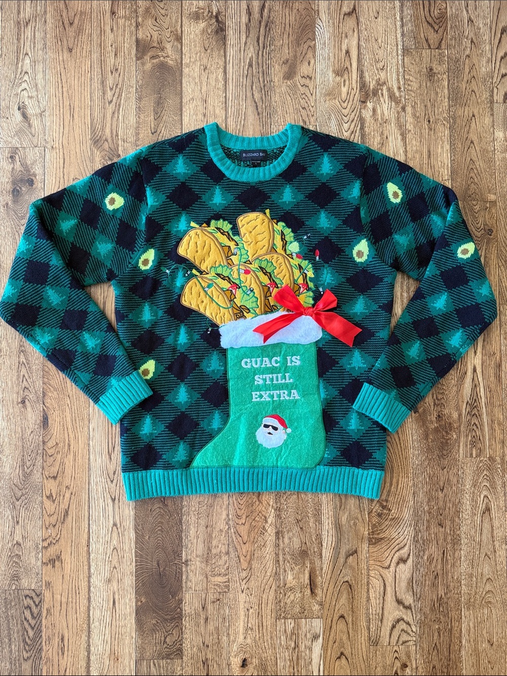 Ugly Christmas Sweater Taco Avocado Guac Blizzard Bay Light Up Holiday Party L